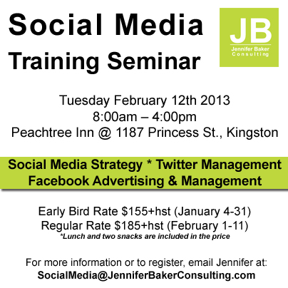 Social Media Training Seminar in Kingston Ontario